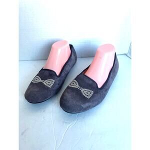 UGG Australia Alloway Light Purple Suede Crystal‎ Bow Loafers Flat Shoes Sz 9.5